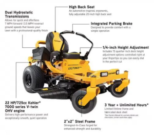 Cub Cadet Ultima ZT1 46 679cc Zero Turn Mower - Image 7