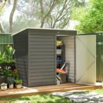 6' X 4' Metal Garden Shed, Tool Shed W/Lockable Door, Light Gray - Image 2