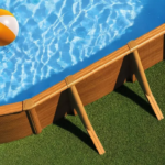 GRE Pacific Oval Steel Swimming Pool with Wood-Effect Finish - Dimensions - Image 3