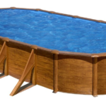 GRE Pacific Oval Steel Swimming Pool with Wood-Effect Finish - Dimensions