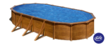 GRE Pacific Oval Steel Swimming Pool with Wood-Effect Finish - Dimensions