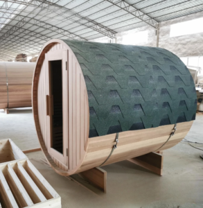Sauna Dry Stone Red Cedar Barrel Outdoor Sauna Room For 2 4 Persons Outdoor Cube Wooden Barrel - Image 3