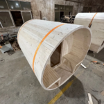 Sauna Dry Stone Red Cedar Barrel Outdoor Sauna Room For 2 4 Persons Outdoor Cube Wooden Barrel - Image 4