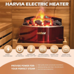 Outdoor Barrel Steam Sauna, 1-2 Person Spruce Wood Sauna Room, 4.5KW Harvia Electric Heater, Asphalt Shingle Roof - Image 8