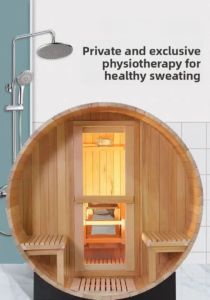 Outdoor Wooden Barrel Sauna Steam Room for Home & Garden | Finnish Wet Steam Bath | 4-6 Person Custom Log Sauna Cabin - Image 13