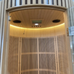 Leisure Style Barrel Sauna Outdoor Solid Wood Hemlock Redwood 1 Person Dry Infrared Sauna - Image 3