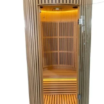 Leisure Style Barrel Sauna Outdoor Solid Wood Hemlock Redwood 1 Person Dry Infrared Sauna - Image 4