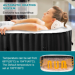 Oval Portable Inflatable Hot Tub, 1-2 Person & Side Table, Outdoor Spa, 75in&47in&25in - Image 5