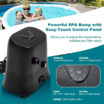Oval Portable Inflatable Hot Tub, 1-2 Person & Side Table, Outdoor Spa, 75in&47in&25in - Image 6