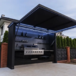 Black Garden/patio Outdoor Bbq Kitchen Pod with Door Weatherproof 304 Stainless Steel Outdoor Kitchen with Shed - Image 6