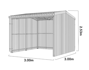 Absco Sheds Absco Rural Shed 3.00mW x 3.00mD x 2.53mH - Image 4