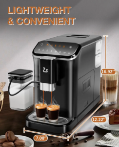 20 Bar Fully Automatic Espresso Machine With Grinder Milk Frother - Image 2