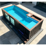 Modern Panoramic Acrylic Window Container Pool Luxury Outdoor Spa Pool Fiberglass Hot Tub Jacuzzi For Villa Resort Hotel 20ft - Image 2