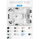 Modern Outdoor Spa 6 Persons Acrylic Swim Spa with 68 Jets Whirlpool Hot Tub - Image 2
