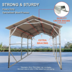 Carport 6.23 x 7.6 x 4.27m Backyard Boat Portable Vehicle Shelter - Image 10