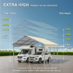 Carport 6.23 x 7.6 x 4.27m Backyard Boat Portable Vehicle Shelter - Image 9