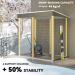 6' X 4' Metal Garden Shed, Tool Shed W/Lockable Door, Light Gray - Image 5