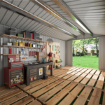 VIWAT 10x10~12x18FT Outdoor Metal Storage Heavy-Duty Frame Shed w/ Lockable Door, Heavy-Duty Tool Shed For Backyard Patio Graden - Image 3