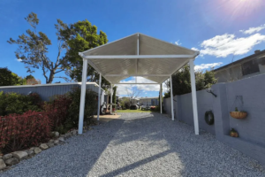 Free Standing V-Line Gable Patio Carport in Footings - Image 5