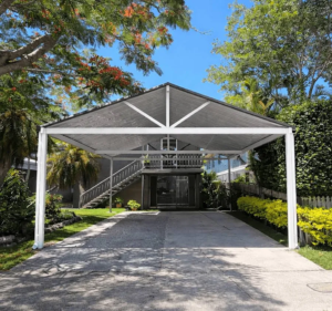 Free Standing V-Line Gable Patio Carport in Footings