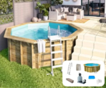 Ubbink Sunwater wooden pool 3.60 x 1.20 m (H) – Liner color - Image 3