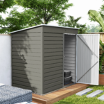 6' X 4' Metal Garden Shed, Tool Shed W/Lockable Door, Light Gray - Image 4