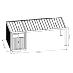 Absco Sheds 3.00mW x 7.30mD x 2.55mH Pergola and Shed Cabana Double Door Charcoal - Image 6