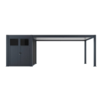 Absco Sheds 3.00mW x 7.30mD x 2.55mH Pergola and Shed Cabana Double Door Charcoal - Image 3