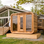 Garden sauna room with outdoor wooden dome for 4-6 people